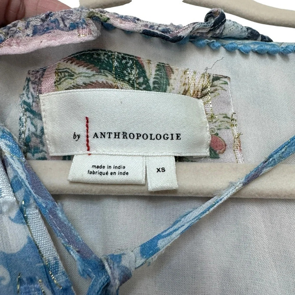 Anthropologie Sky Cressida Balloon Sleeve Midi Dress Tassel Beach Boho Fun Sz XS - Picture 8 of 14